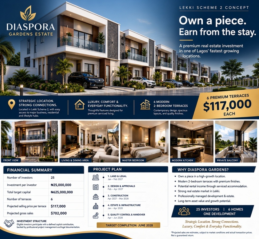 Diaspora Gardens Estate promotional flyer